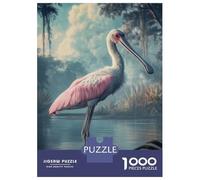 Puzzle Per Adolescenti Da 1000 Pezzi Roseate Spoonbill in Marsh Puzzle Per Adulti Antistress Decorazione Da Parete Attività Divertenti A Casa 52x38cm/1000pcs