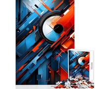 Puzzle per adolescenti da 1000 pezzi,rosso blu,astratto,moderno,giocattolo,decorazione da parete,opera d'arte,regalo,giochi educativi,aiuta il cervello,esercizio,dimensioni 38x26cm