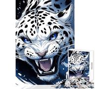 Puzzle per adolescenti da 1000 pezzi ruggito del leopardo delle nevi gioco interattivo difficile antistress per migliorare l'amore tra le coppie (75x50cm)