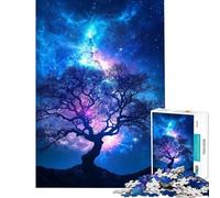 Puzzle per adolescenti da 1000 pezzi sagoma di un albero sotto un cielo stellato gioco rompicapo per adulti regalo per donne ideale come regalo per tutta la famiglia (dimensioni 38x26cm)