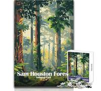 Puzzle per adolescenti da 1000 pezzi Sam Houston Forest National Park, analisi pratica del gioco e logica, regalo per compleanni, dimensioni 38x26cm