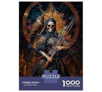 Puzzle Per Adolescenti Da 1000 Pezzi Santa Muerte with Owl And Rifle Puzzle Per Adulti Gioco Pratico Migliora La Memoria Ottimo Regalo Per I Giocatori 70x50cm/1000pcs