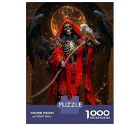 Puzzle Per Adolescenti Da 1000 Pezzi Santa Muerte with Owl Puzzle Per Adulti Giochi Rilassanti Sfida Difficile Interazione Genitore-figlio 38x26cm/1000pcs