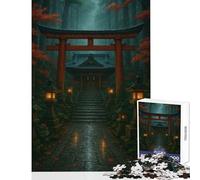 Puzzle per adolescenti da 1000 pezzi Santuario giapponese nella foresta con cancello Torii Giocattoli antistress Regali di compleanno Gioco per famiglie Lista dei desideri con Babbo Natale 38x52cm