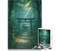 Puzzle per adolescenti da 1000 pezzi, santuario giapponese nella foresta, goditi ore di relax tranquille e accoglienti, taglio netto, giocattolo durevole, dimensioni 50x75cm