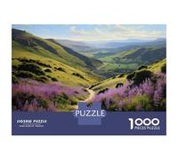 Puzzle Per Adolescenti Da 1000 Pezzi Scenic Valley Pathway with Purple Flowers Puzzle Per Adolescenti Gioco Per Famiglie Sfida Difficile Regali Unici Per Compleanno E Natale 52x38cm/1000pcs