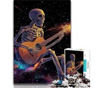 Puzzle per adolescenti da 1000 pezzi, scheletro che suona la chitarra, giocattolo educativo intellettuale decomprimente, gioco educativo per compleanno, Natale, 50x75cm