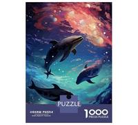 Puzzle Per Adolescenti Da 1000 Pezzi School of Space Whale Puzzle Per Adolescenti Gioco Per Famiglie Sfida Difficile Regali Unici Per Compleanno E Natale 52x38cm/1000pcs