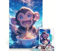 Puzzle per adolescenti da 1000 pezzi, Scimmia Felice Ramen, Gioco Rompicapo, Attività Divertenti da Fare a Casa, Regalo per Donne 50X75CM