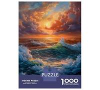 Puzzle Per Adolescenti Da 1000 Pezzi Sea Ocean Sunset Waves Puzzle Per Adulti Giochi Rilassanti Sfida Difficile Interazione Genitore-figlio 38x26cm/1000pcs