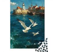 Puzzle Per Adolescenti Da 1000 Pezzi Seagulls Over Ocean Painting Puzzle Per Adolescenti Gioco Per Famiglie Sfida Difficile Regali Unici Per Compleanno E Natale 38x26cm/1000pcs