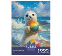 Puzzle Per Adolescenti Da 1000 Pezzi Seal Playing with Beach Balls Puzzle Per Adolescenti Gioco Per Famiglie Sfida Difficile Regali Unici Per Compleanno E Natale 70x50cm/1000pcs