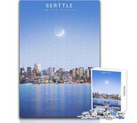 Puzzle per adolescenti da 1000 pezzi Seattle, analisi pratica del gioco e logica, regalo per compleanni, dimensioni 38x26cm