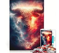 Puzzle per adolescenti da 1000 pezzi segno zodiacale Toro arte digitale gioco impossibile rilassante e stimolante per la mente regalo per donne 38x26cm