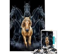 Puzzle per adolescenti da 1000 pezzi sei ore cavallo dorato gioco rompicapo giocattolo intellettuale ottimo regalo per gli amanti dei giochi decorazione da parete (dimensioni 38x52cm)