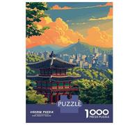 Puzzle Per Adolescenti Da 1000 Pezzi Seoul, South Korea Illustration Puzzle Per Adulti Gioco Rompicapo Decorazione Per La Casa Interazione Genitore-figlio 70x50cm/1000pcs
