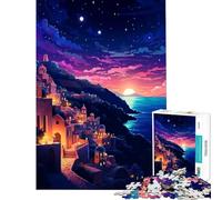 Puzzle per adolescenti da 1000 pezzi sera greca pixel art gioco educativo giocattolo intellettuale idee regalo divertenti e umoristiche (dimensioni 38x26cm)