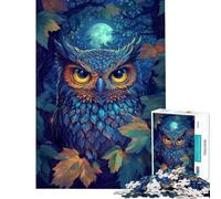 Puzzle per adolescenti da 1000 pezzi Sguardo del gufo al chiaro di luna Puzzle per adulti Difficile Lista dei desideri con Babbo Natale Rompicapo Giochi per famiglie 38x52cm