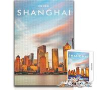 Puzzle per adolescenti da 1000 pezzi Shanghai, Cina, gioco educativo per famiglie, migliora la memoria, regali di Babbo Natale segreto, dimensioni 38x52cm