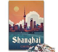 Puzzle per adolescenti da 1000 pezzi Shanghai per ragazzi dai 14 anni in su, interessanti regali per ridurre lo stress per amici e familiari (dimensioni 38x26cm)