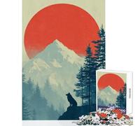 Puzzle per adolescenti da 1000 pezzi,silhouette di lupo,paesaggio di montagna,giocattolo,decorazione da parete,opera d'arte,regalo,giochi educativi,aiuta il cervello,esercizio,dimensioni 38x26cm