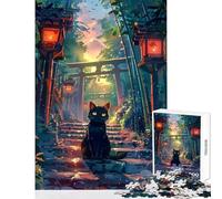 Puzzle per adolescenti da 1000 pezzi,simpatico gatto sul monte Fuji,giocattolo,decorazione da parete,opera d'arte,regalo,giochi educativi,aiuta il cervello,esercizio,dimensioni 38x52cm