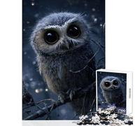 Puzzle per adolescenti da 1000 pezzi simpatico gufo appollaiato su un ramo decorazione per la casa giocattoli regalo divertente gioco pratico interessante riduzione dello stress dimensioni 50x75cm