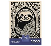Puzzle Per Adolescenti Da 1000 Pezzi Sloth Portrait in Nature Frame Puzzle Per Adulti Giochi Divertenti Un'opera D'arte Interazione Genitore-figlio 70x50cm/1000pcs