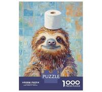 Puzzle Per Adolescenti Da 1000 Pezzi Sloth with Toilet Paper Hat Puzzle Per Adulti Giochi Rilassanti Sfida Difficile Interazione Genitore-figlio 70x50cm/1000pcs