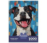 Puzzle Per Adolescenti Da 1000 Pezzi Smiling Pitbull Mosaic Puzzle Per Adulti Giochi Rilassanti Regalo Di Compleanno Regali Per Amici E Familiari 52x38cm/1000pcs