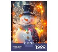 Puzzle Per Adolescenti Da 1000 Pezzi Smiling Snowman with Lights Puzzle Giocattolo Decorazione Da Parete Migliora La Memoria Regali Per Amici E Familiari 70x50cm/1000pcs