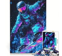 Puzzle per adolescenti da 1000 pezzi snowboarder al neon giocattolo antistress sfida impegnativa rafforza l'amore tra le coppie 38x26cm