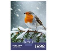 Puzzle Per Adolescenti Da 1000 Pezzi Snowy Robin Perch-1 Puzzle Per Adulti Giochi Divertenti Regali Per Donne Offerta Come Regali Per Tutta La Famiglia 70x50cm/1000pcs