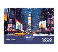 Puzzle Per Adolescenti Da 1000 Pezzi Snowy Times Square with Yellow Cabs Puzzle Per Adolescenti Giochi Rilassanti Regali Per Donne Regali Per Amici E Familiari 52x38cm/1000pcs
