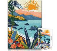 Puzzle per adolescenti da 1000 pezzi, spiaggia tropicale, tramonto, isole Eolie, Italia, bellissimo gioco di design, un'opera d'arte, giocattoli antistress, dimensioni 38x26cm