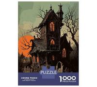 Puzzle Per Adolescenti Da 1000 Pezzi Spooky Haunted House at Sunset Puzzle Per Adulti Giochi Rilassanti Regalo Di Compleanno Regali Per Amici E Familiari 38x26cm/1000pcs