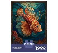 Puzzle Per Adolescenti Da 1000 Pezzi Stained Glass Lionfish Ocean Puzzle Per Adolescenti Gioco Per Famiglie Sfida Difficile Regali Unici Per Compleanno E Natale 52x38cm/1000pcs
