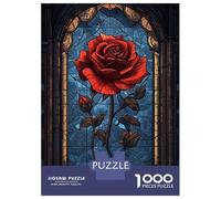 Puzzle Per Adolescenti Da 1000 Pezzi Stained Glass Rose Puzzle Per Adulti Gioco Pratico Migliora La Memoria Ottimo Regalo Per I Giocatori 52x38cm/1000pcs