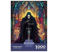 Puzzle Per Adolescenti Da 1000 Pezzi Stained Glass Skeleton Knight Puzzle Giochi Divertenti Regalo Di Compleanno Offerta Come Regali Per Tutta La Famiglia 70x50cm/1000pcs