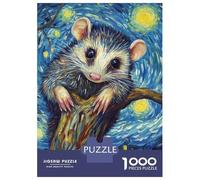 Puzzle Per Adolescenti Da 1000 Pezzi Starry Night Raccoon Puzzle Per Adulti Giochi Rilassanti Decorazione Perfetta Gioco Stimolante Regali 38x26cm/1000pcs