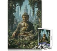 Puzzle per adolescenti da 1000 pezzi Statua del Buddha nella giungla urbana Regalo di compleanno per ragazzi dai 14 anni in su (dimensioni 50x75cm)