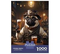 Puzzle Per Adolescenti Da 1000 Pezzi Steampunk Craft Beer Pug Puzzle Per Adulti Gioco Pratico Migliora La Memoria Ottimo Regalo Per I Giocatori 52x38cm/1000pcs
