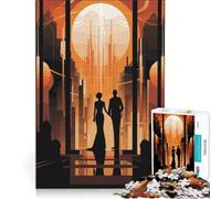 Puzzle per adolescenti da 1000 pezzi, stile Art Déco New York, antistress, sfida impegnativa, per rafforzare l'amore tra le coppie 38x52cm