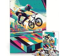 Puzzle per adolescenti da 1000 pezzi stile Freestyle BMX Wpap Pop Art giochi rilassanti interazione genitore-figlio gioco di sfida unico 50x75cm