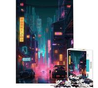 Puzzle per adolescenti da 1000 pezzi stile neon lofi cyberpunk sfida educativa regalo per donne gioco educativo per ragazzi dai 14 anni in su (38x52cm)