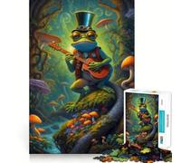 Puzzle per adolescenti da 1000 pezzi, stile steampunk psichedelico, con rana, decorazione con ritagli precisi, giocattolo creativo e divertente, gioco di pace, pezzo d'arte natalizio (50x75cm)