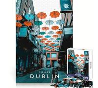 Puzzle per adolescenti da 1000 pezzi,strada di Dublino,città,decorazione ordinata,gioco di abilità mentale,gioco per il tempo libero,decorazione artistica natalizia (38x26cm)