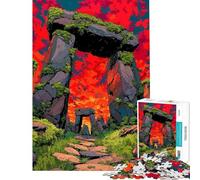 Puzzle per adolescenti da 1000 pezzi struttura simile a Stonehenge con cielo vibrante rompicapo per adolescenti gioco stimolante regalo per donne difficile e impegnativo (dimensioni 38x52cm)
