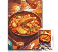 Puzzle per adolescenti da 1000 pezzi, stufato sostanzioso con pane e barattoli, analisi pratica del gioco e logica, regalo per compleanni, dimensioni 50x75cm