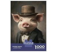 Puzzle Per Adolescenti Da 1000 Pezzi Stylish Pig Portrait -1 Puzzle Per Adolescenti Giocattolo Decorazione Murale Decorazione Per La Casa Interazione Genitore-figlio 70x50cm/1000pcs